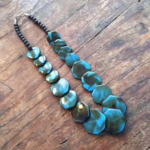 VINTAGE CHUNKY RESIN TILE NECKLACE